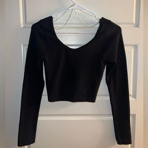 Aeropostale Black Cropped Reversible Long Sleeve